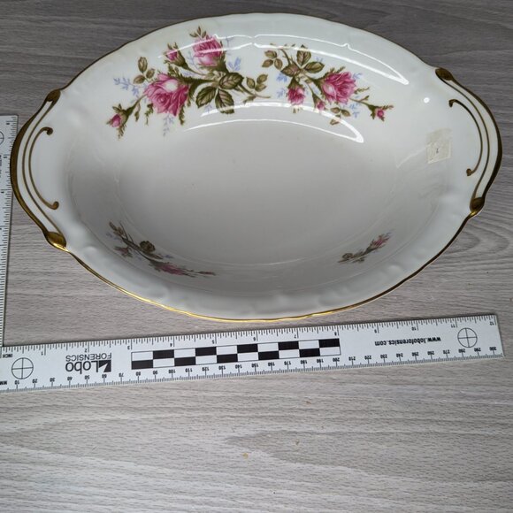 Vintage 1950s Royal Rose (Moss Rose) Fine China Japan Vegetable Serving Bowl - Picture 10 of 13
